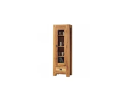 Meuble House Vitrine en chêne massif huilé 1 porte 1 tiroir "Lodge Casita" 180 cm Best